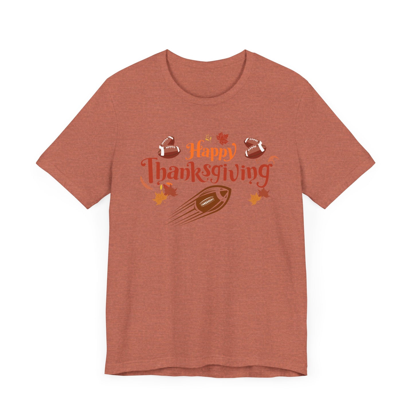 Thanksgiving Football Tee, Turkey Day Unisex Shirt, Fall Holiday Jersey, Autumn Fun Crew Neck Top, Happy Thanksgiving Apparel