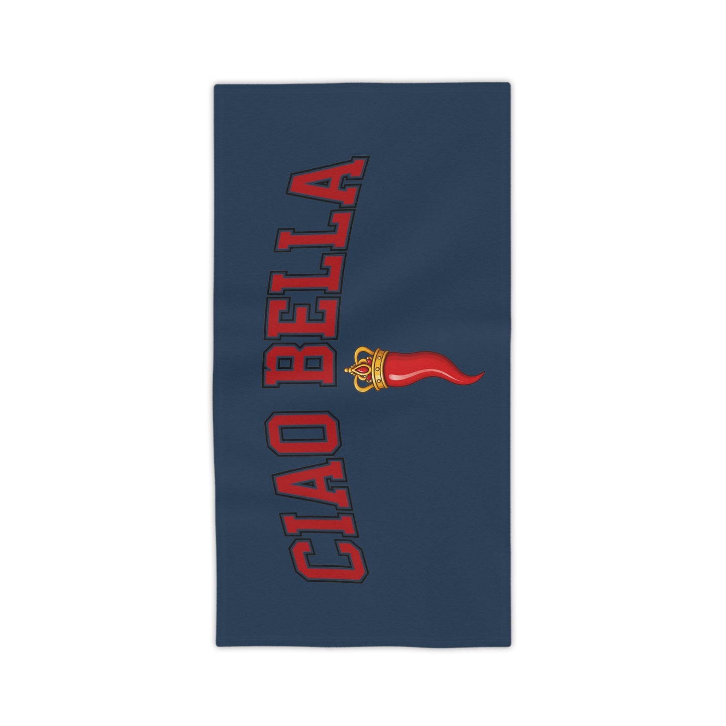 Ciao Bella Beach Towel – Navy Italian Flame Graphic
