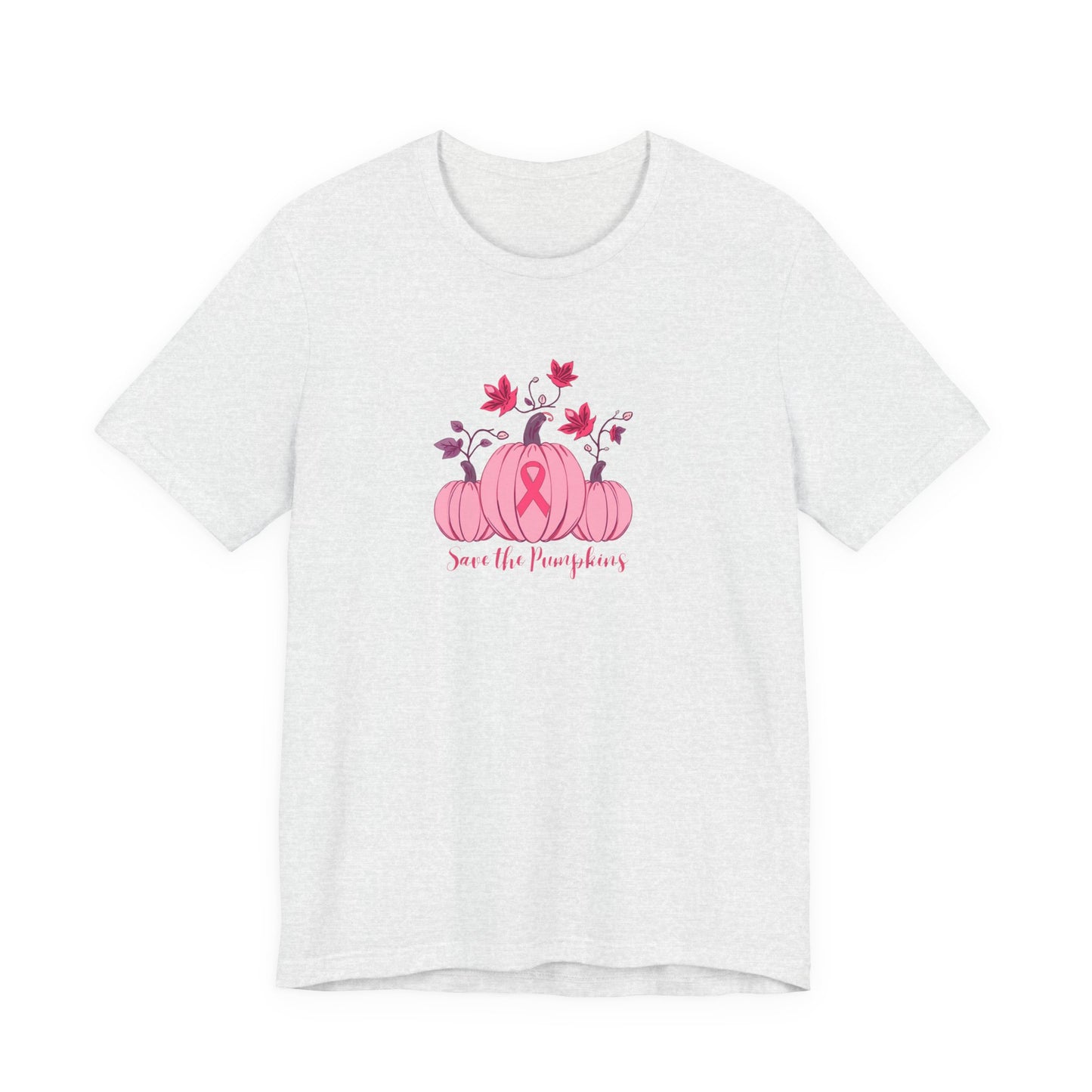 Pink Pumpkin Awareness Tee - Breast Cancer Awareness Month T-Shirt, Fall Fashion, Unisex Short Sleeve Shirt, Gift for Her
