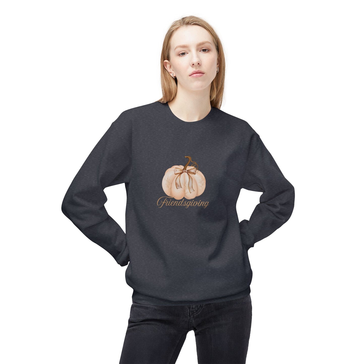 Cozy Pumpkin Fleece Sweatshirt for Fall, Friendsgiving, Perfect for Halloween, Thanksgiving, Gift for All Occasions