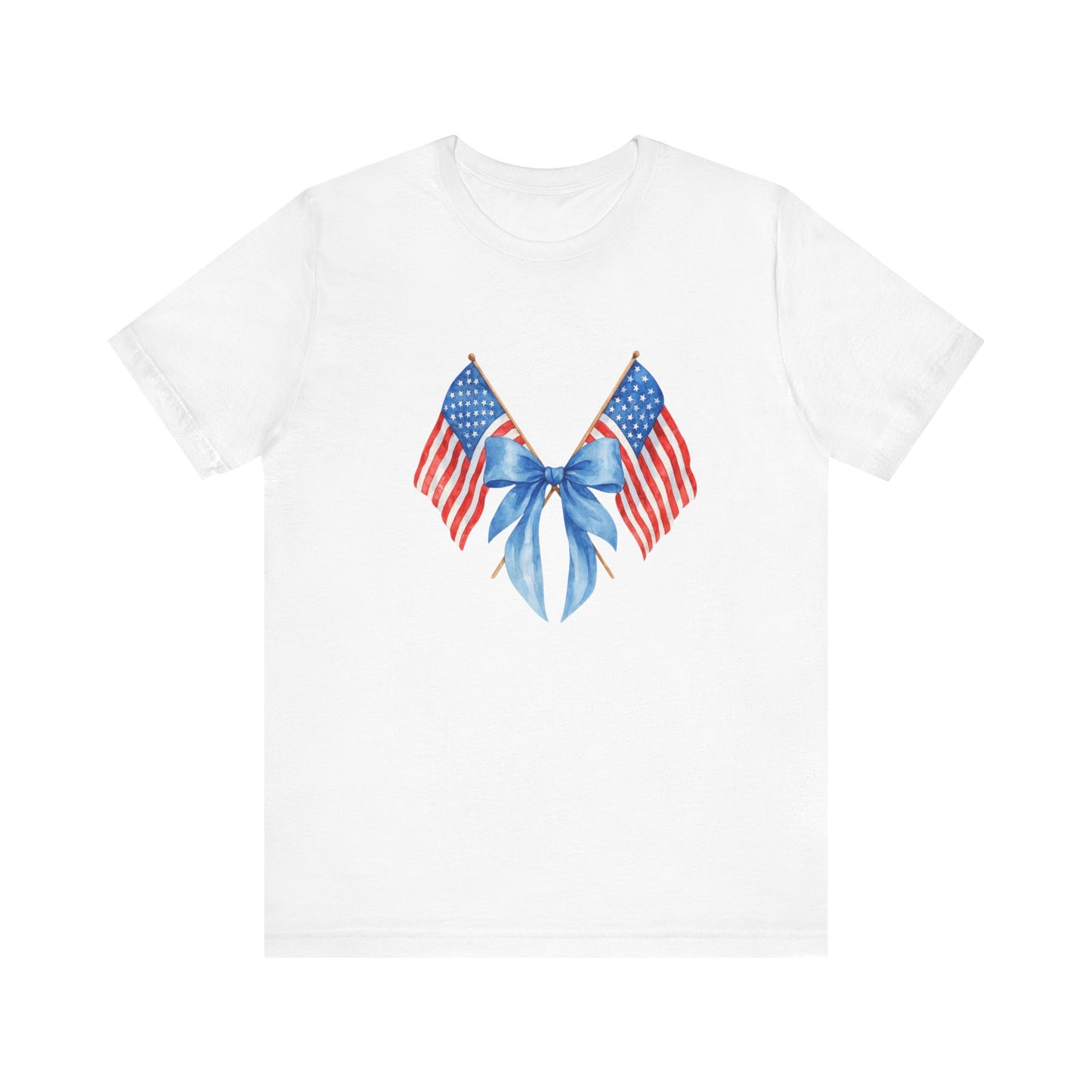 Patriotic Short Sleeve Tee - coquette teen shirt, Independence Day, Memorial Day, Gift for Veterans, Casual Summer Wear, USA Pride