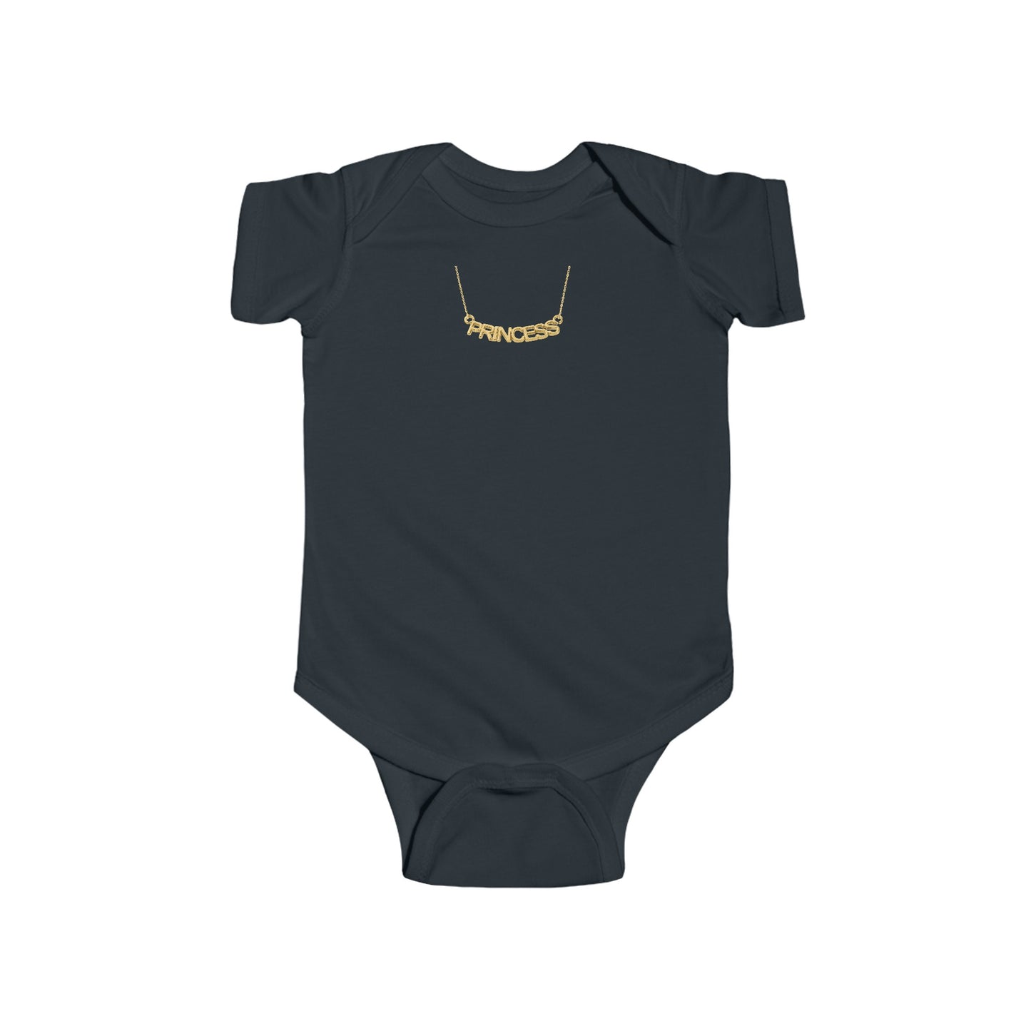 Gold princess necklace Italian inspired Infant Fine Jersey Bodysuit, funny baby body suit, baby shower and newborn gifts