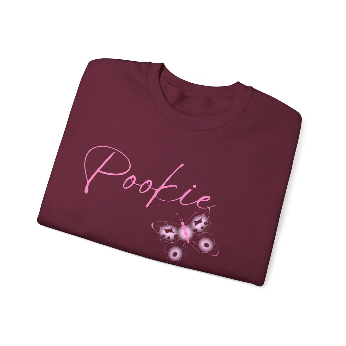 Pookie coquette butterfly shirt Unisex Heavy Blend™ Crewneck Sweatshirt, great coquette style shirt for teens back to school birthdays and Christmas sweatshirt