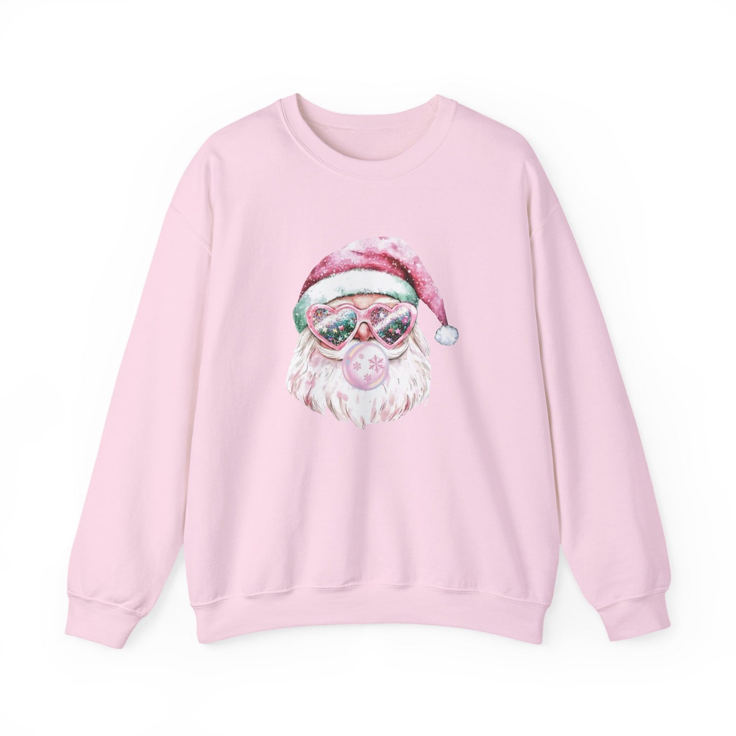 Pink Santa with Goggles Crewneck Sweatshirt | Festive Retro Christmas