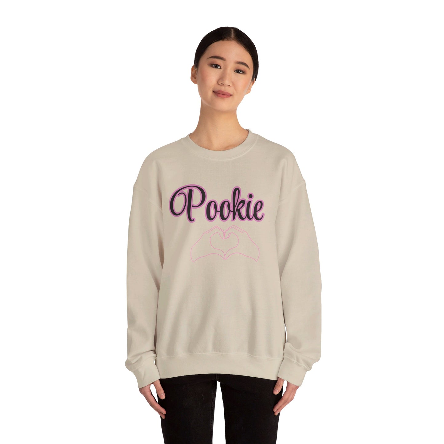 Pookie coquette heart hands shirt Unisex Heavy Blend™ Crewneck Sweatshirt, great coquette style shirt for teens back to school birthdays and Christmas sweatshirt