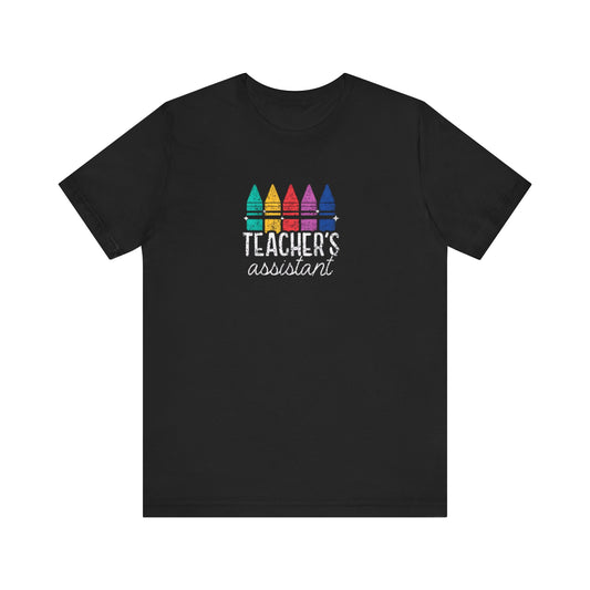 Teacher's Assistant Tee, Teacher Gift Shirt, Unisex Jersey T-Shirt, Crayon Design T-Shirt, Back to School Apparel