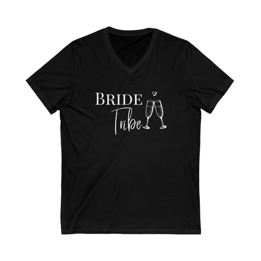 bride tribe Jersey Short Sleeve V-Neck Tee, bridal shirt, engagement gifts, bridal shower bachelorette shirt, bridal party shirts