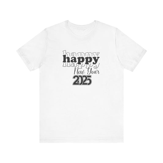 2025 New Years Unisex Tee, New Year's Eve Shirt, Party Celebration Top, Gift for Him or Her, Trendy Holiday Apparel
