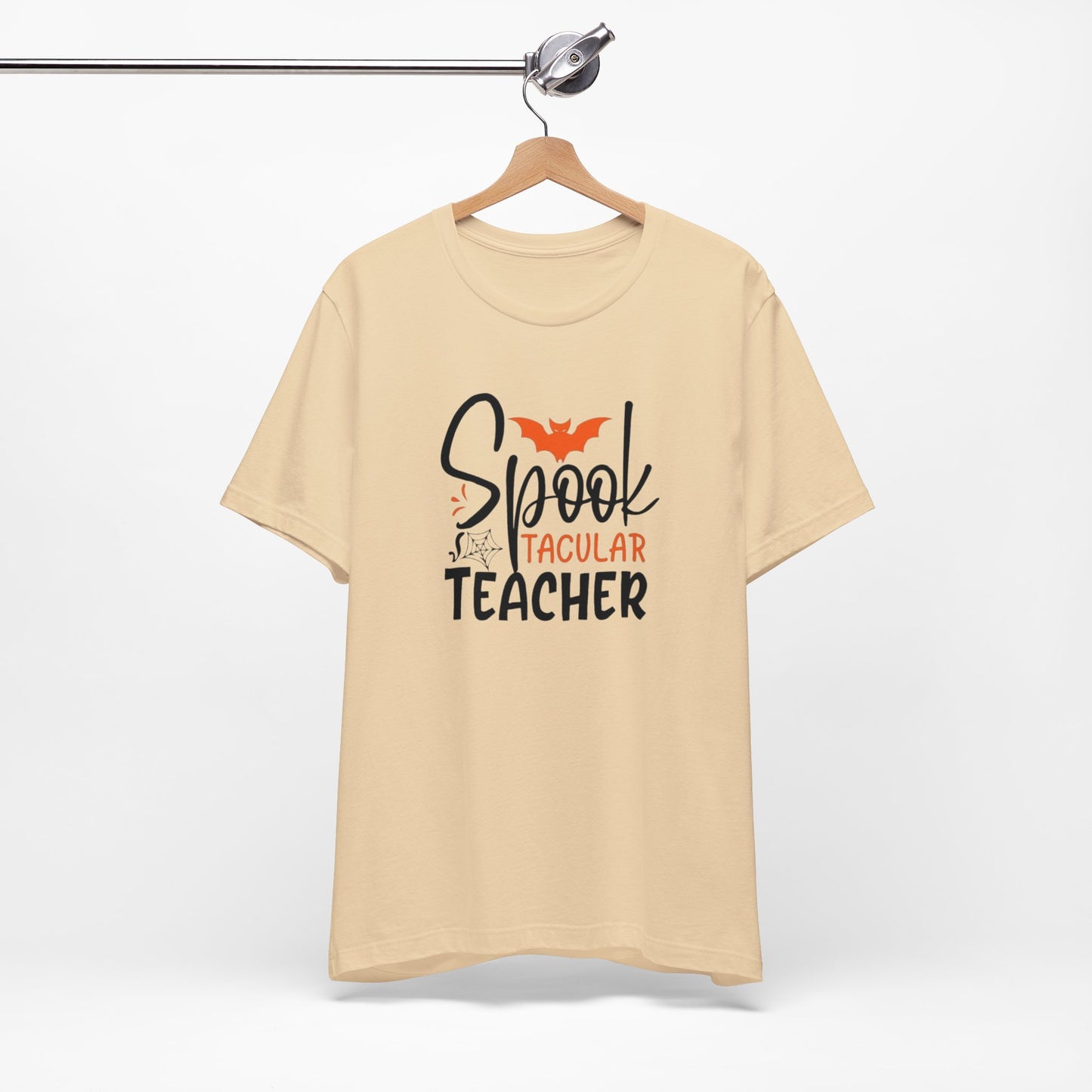 Teachers Halloween pumpkin, patch, Unisex Jersey Short Sleeve Tee, spectacular teacher, teacher, Halloween shirts