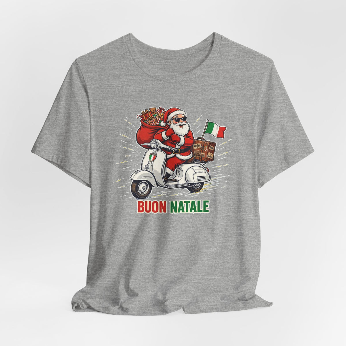Buon Natale Scooter Santa T-Shirt — Italian Christmas Tee