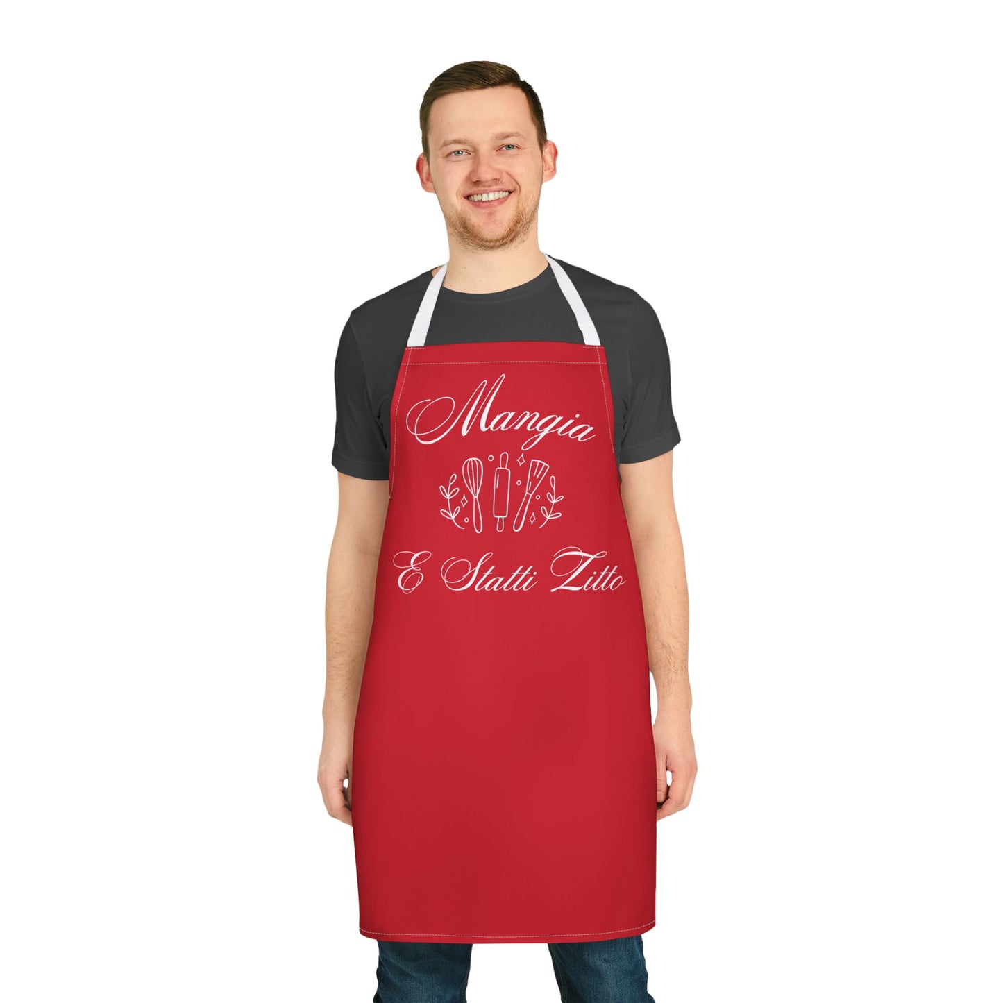 Italian kitchen apron, Mangia e statti zitto, shut up sit down time to eat, baking gift,  birthday gift, Kitchen apron