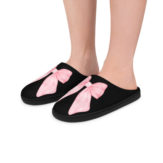 Pink bow Slippers, Preppy Coquette Style Slippers , Indoor Slippers Gift, Comfy House Shoes, Cute Slip Ons, Cozy Bedroom Slides
