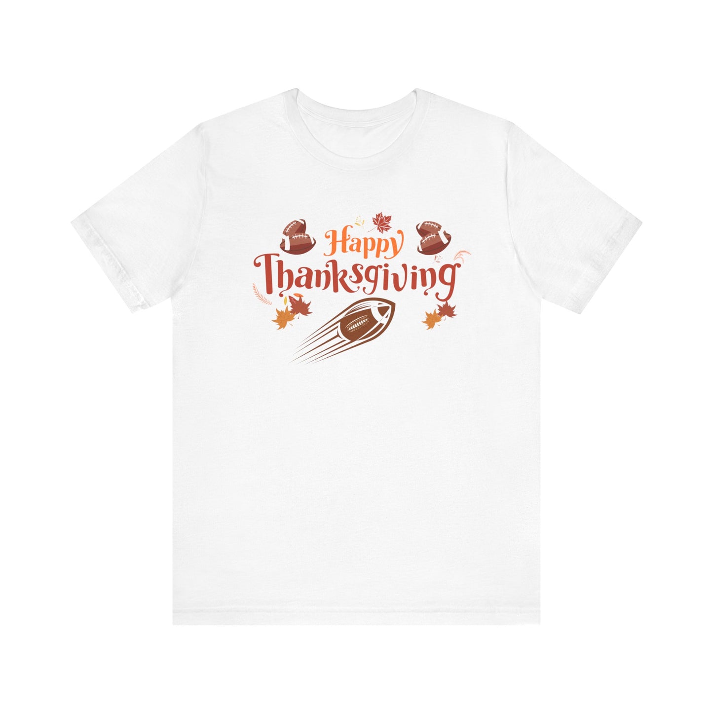 Thanksgiving Football Tee, Turkey Day Unisex Shirt, Fall Holiday Jersey, Autumn Fun Crew Neck Top, Happy Thanksgiving Apparel