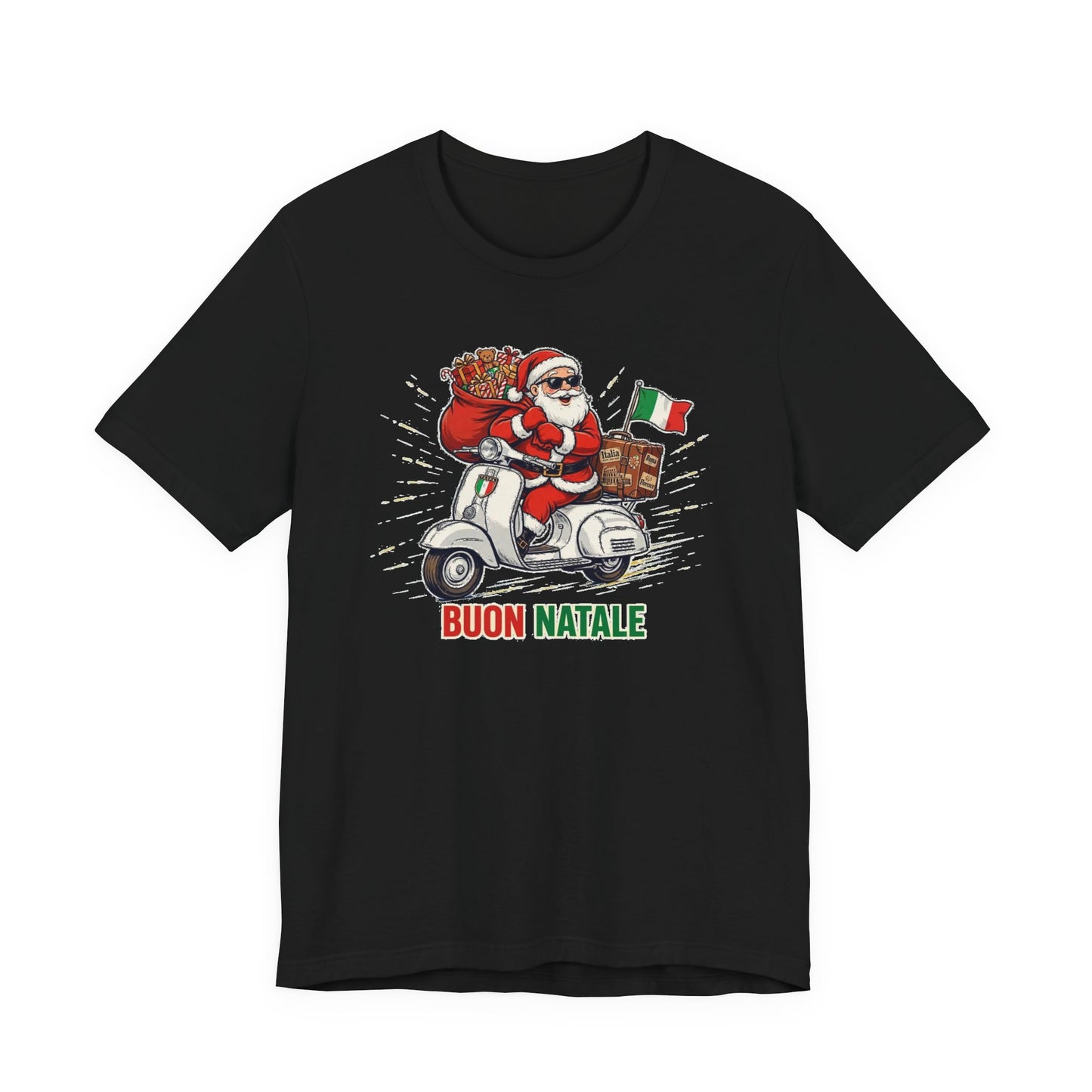 Buon Natale Scooter Santa T-Shirt — Italian Christmas Tee