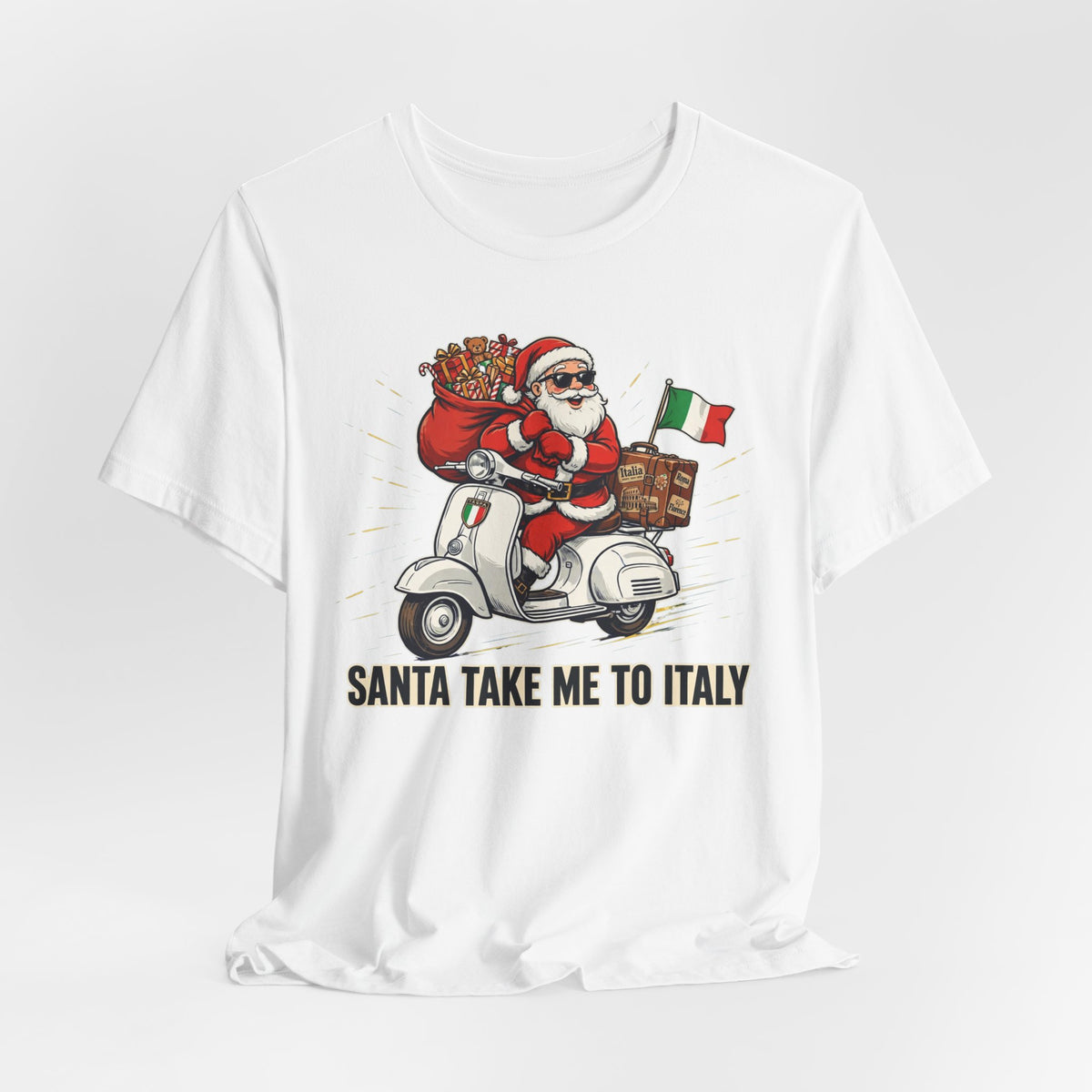 Santa Take Me To Italy T-Shirt — Christmas Scooter Graphic Tee