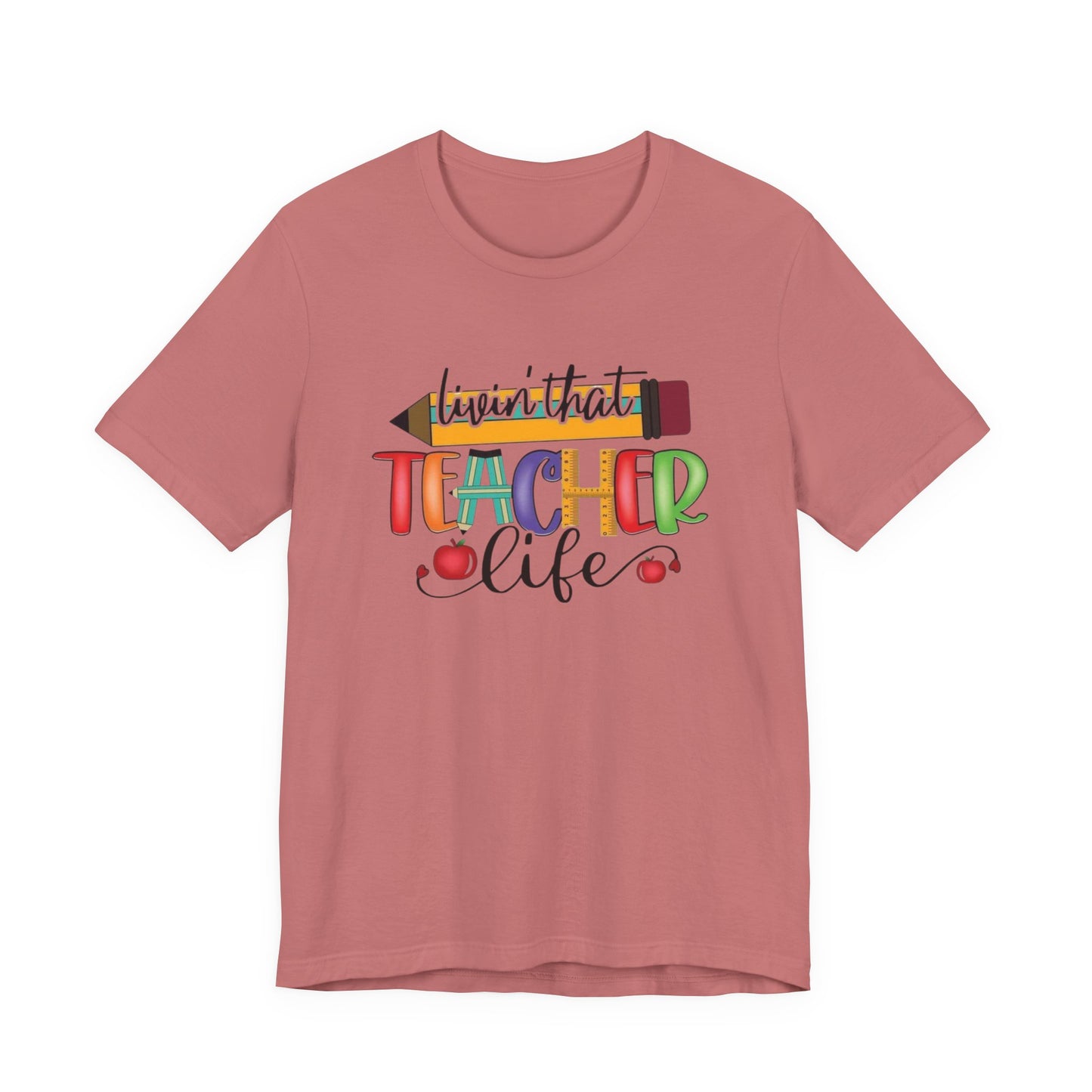 Teacher Life Unisex Jersey Tee, Fun Teacher Shirt, Back to School Gift, Classroom Apparel, Educator Pride T-shirt, Colorful Teacher Graphic