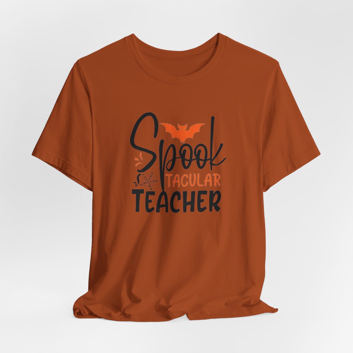 Teachers Halloween pumpkin, patch, Unisex Jersey Short Sleeve Tee, spectacular teacher, teacher, Halloween shirts