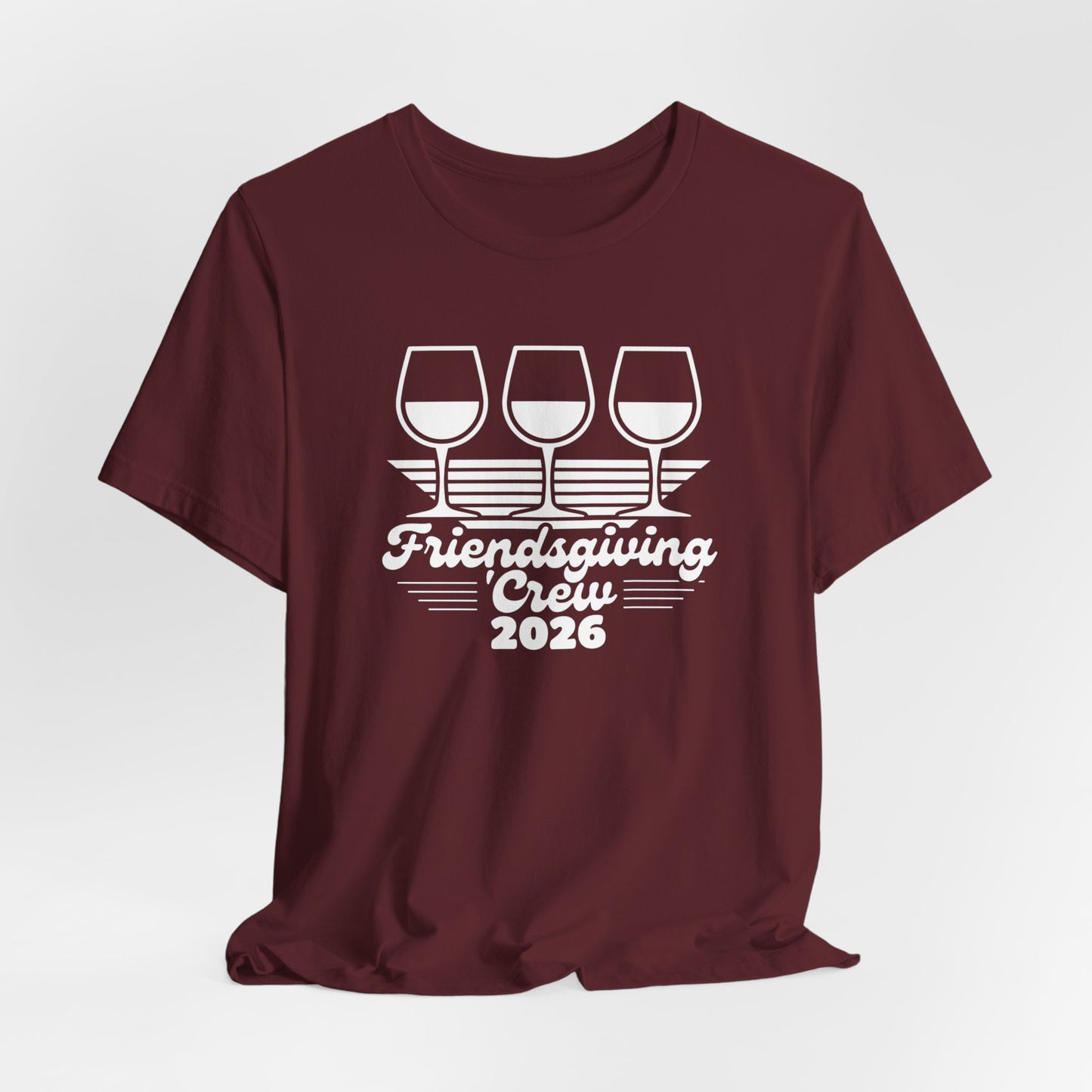 Friendsgiving Happens Wine Tasting Tee — 'Sip Happens' Glasses Graphic