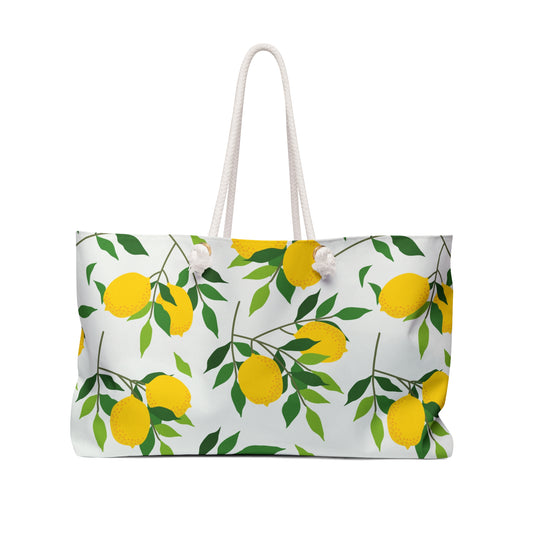 Italy inspired lemons Weekender Bag, Italian summers, great gift for family members, travel pool and beach