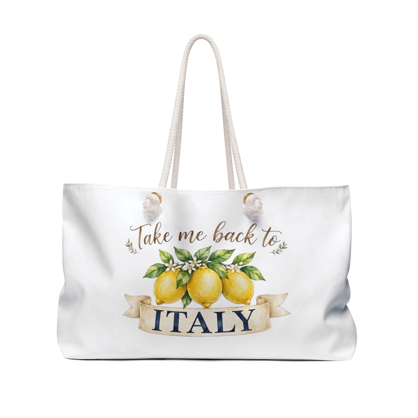 Take Me Back to Italy Weekender Bag — Lemon Travel Tote