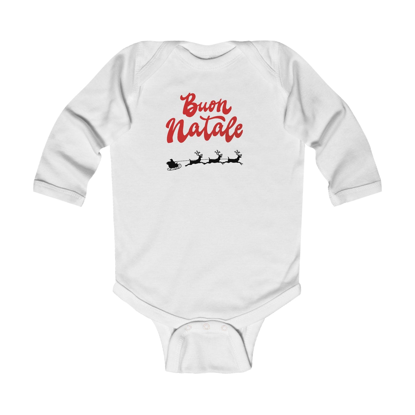 Buon Natale Santa Sleigh Infant Bodysuit | Christmas Infant Onesie