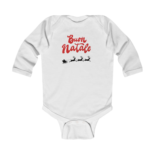 Buon Natale Santa Sleigh Infant Bodysuit | Christmas Infant Onesie