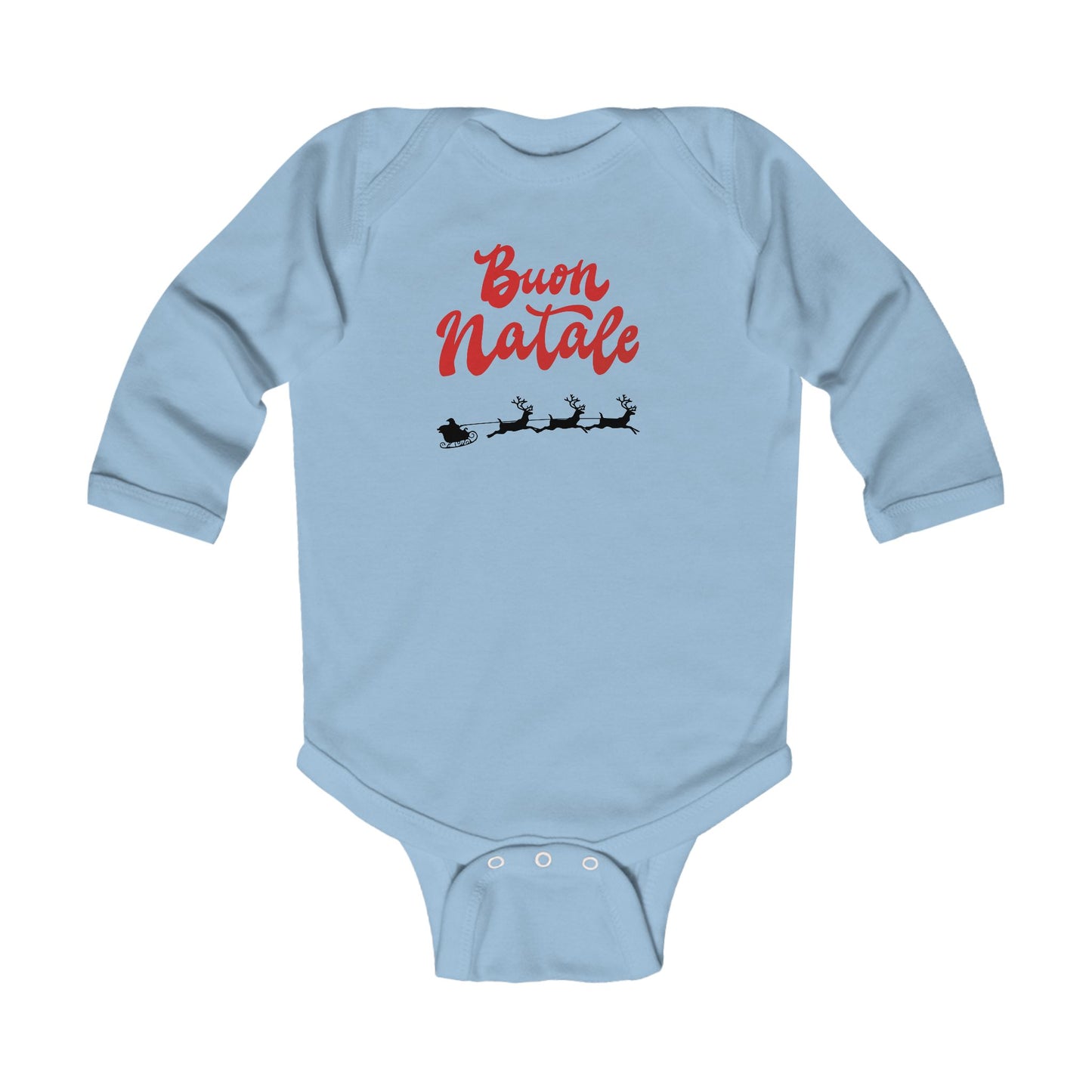 Buon Natale Santa Sleigh Infant Bodysuit | Christmas Infant Onesie