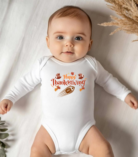 football Thanksgiving Long Sleeve Bodysuit for Babies, Turkey Day Infant Outfit, baby thanksgiving , Festive Fall baby Thanksgiving Baby