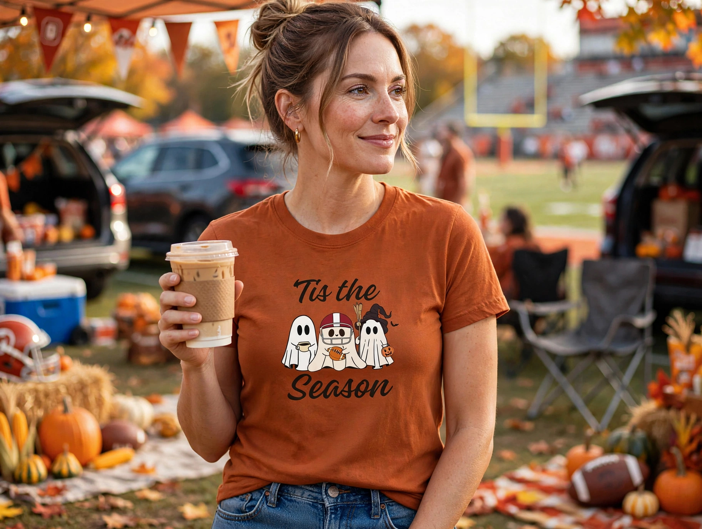 Funny Fall Football Ghost Tee