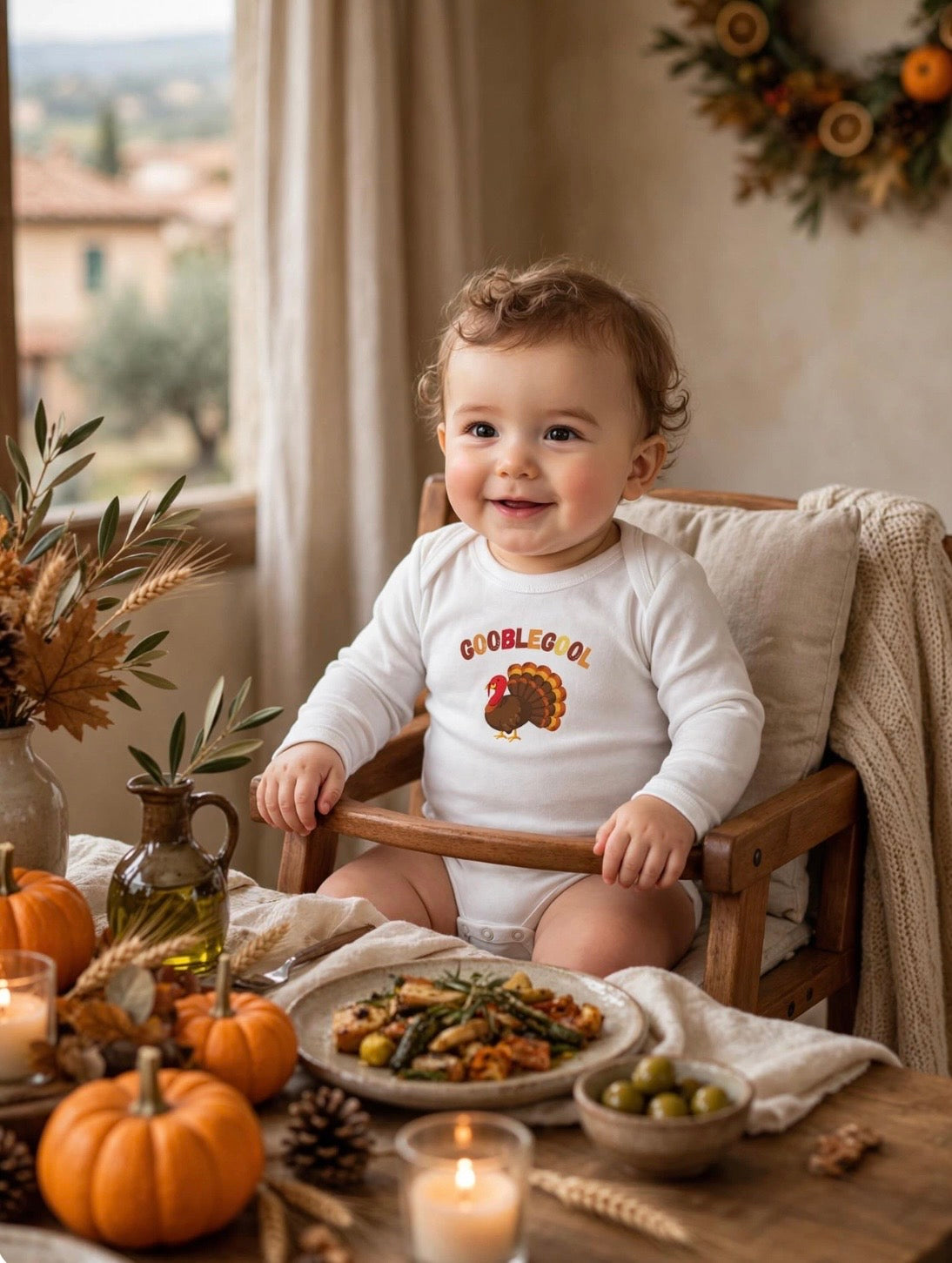 Funny Thanksgiving Long Sleeve Bodysuit for Babies, Turkey Day Infant Outfit, Gooblegool Jumpsuit, Festive Fall baby Thanksgiving Baby