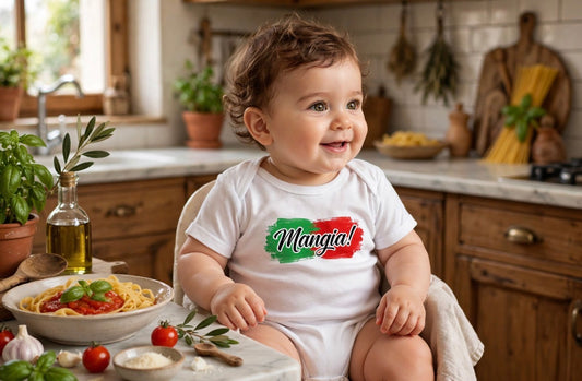 Mangia Let Eat Italian Baby Bodysuit