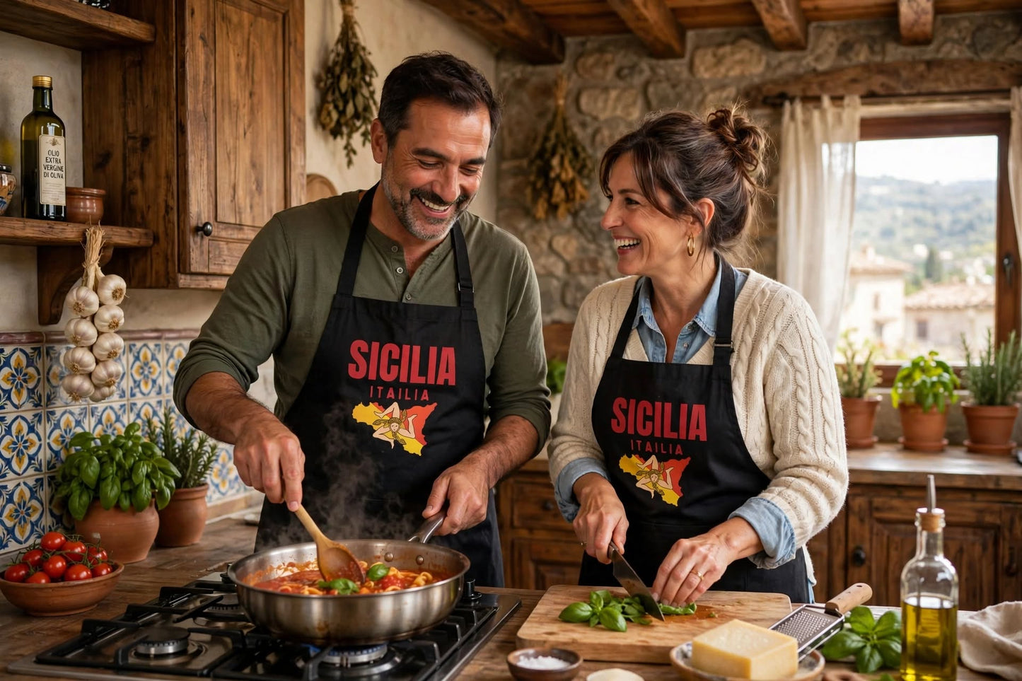 Apron, Sicilian Cooking Apron, Kitchen Apron, Chef Apron, Cooking Gift, Foodie Apron, Italian Apron