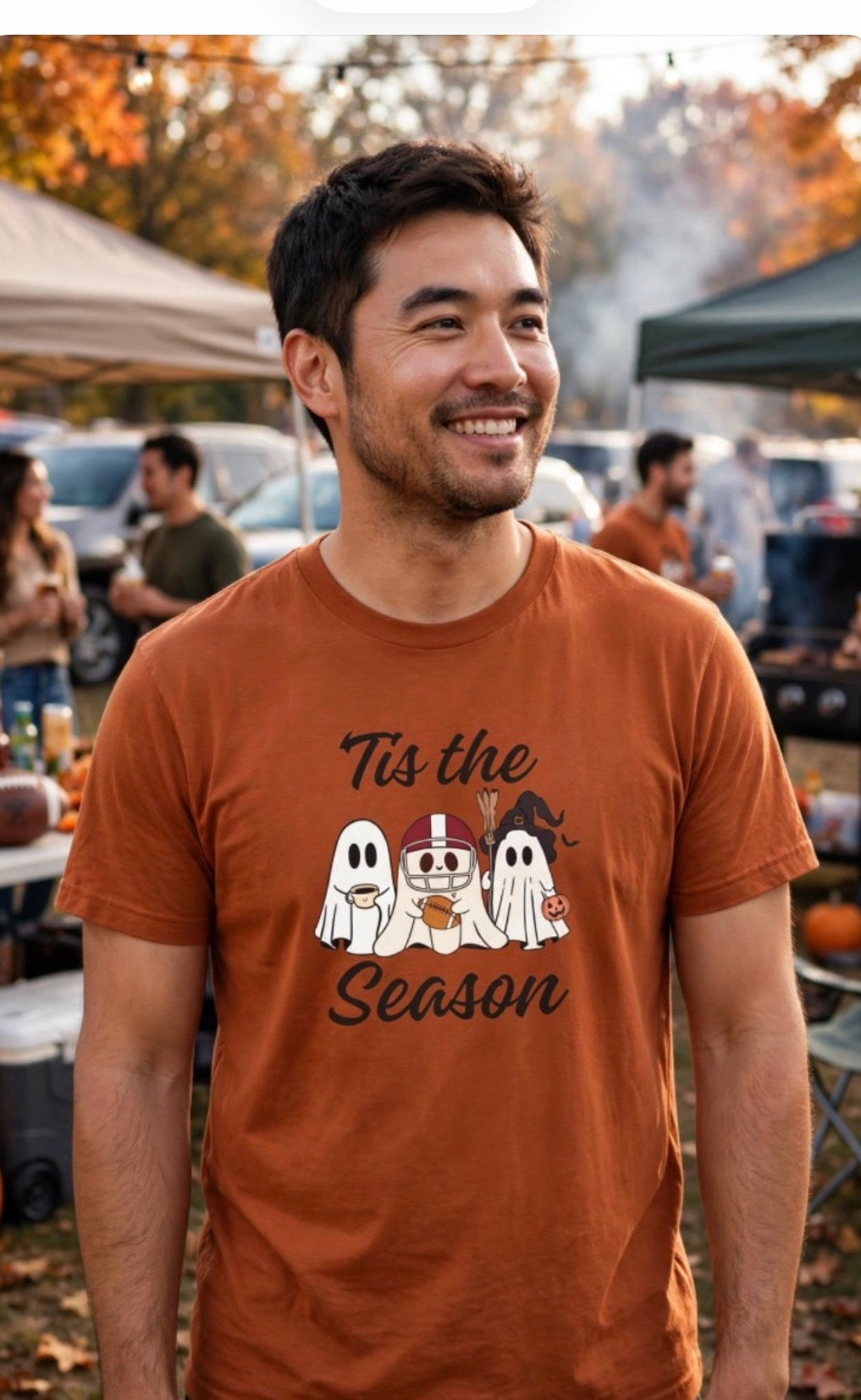 Funny Fall Football Ghost Tee
