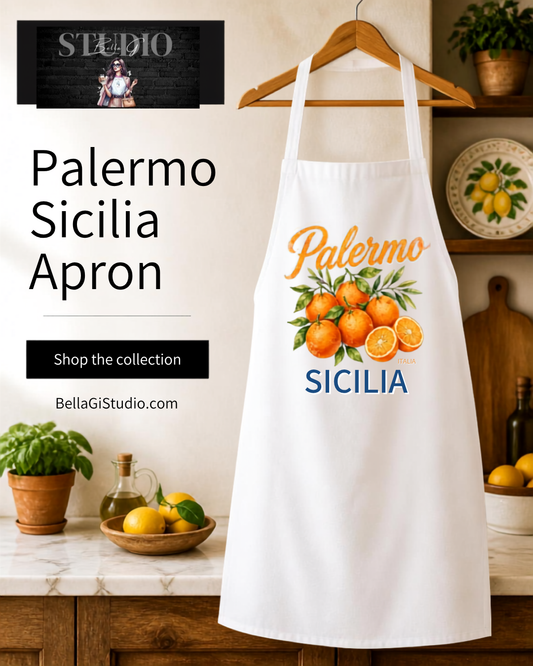 Palermo Sicilia Orange Kitchen Apron