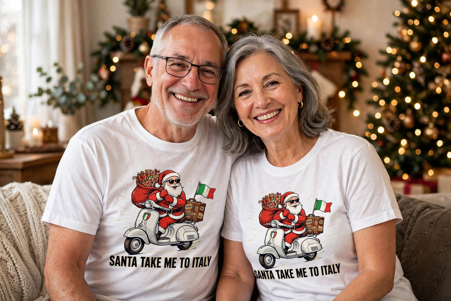Santa Take Me To Italy T-Shirt — Christmas Scooter Graphic Tee