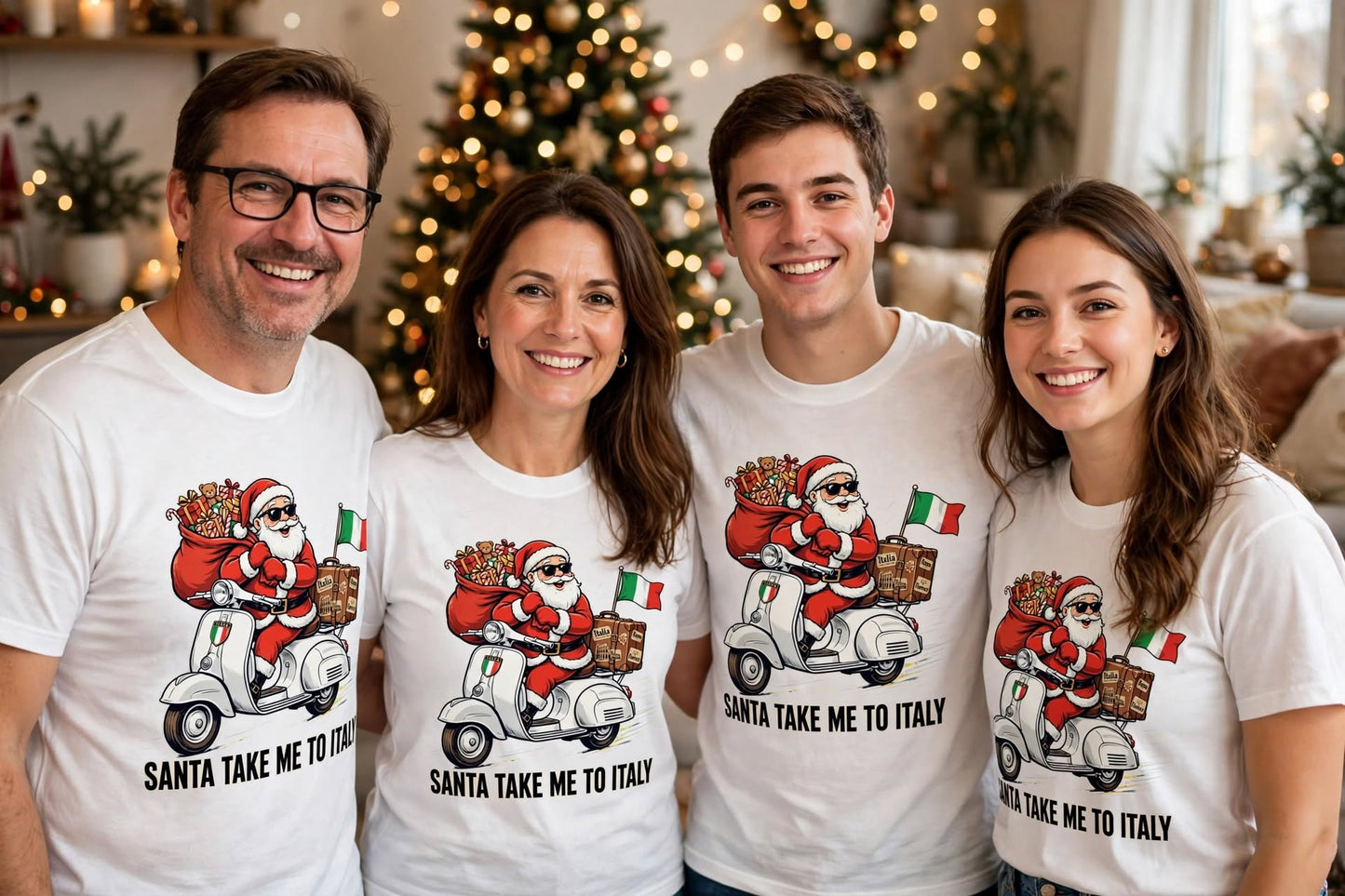 Santa Take Me To Italy T-Shirt — Christmas Scooter Graphic Tee