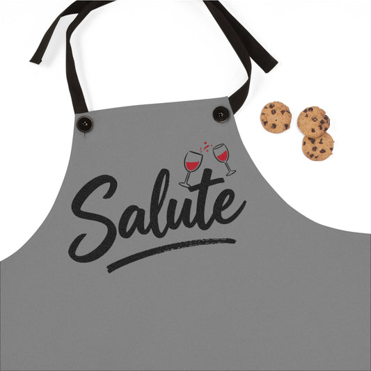 Salute Wine Apron — Cheers Cooking Apron for Wine Lovers