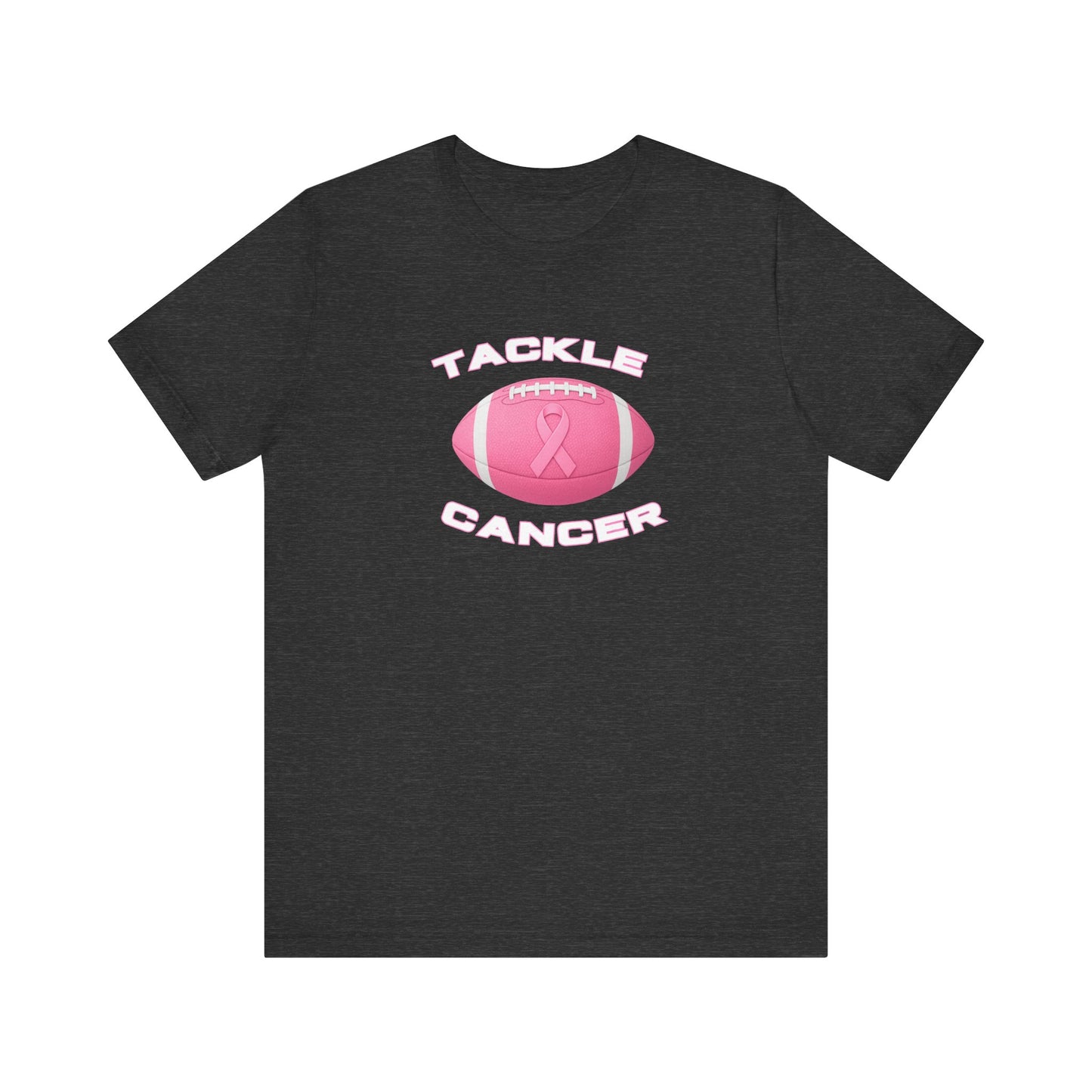 Tackle Cancer Awareness Tee, Unisex Pink Ribbon T-Shirt, Football Support Shirt, Gift for Cancer Fighters, Breast Cancer Awareness Apparel