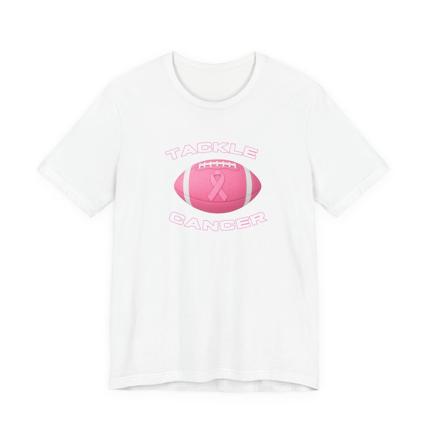 Tackle Cancer Awareness Tee, Unisex Pink Ribbon T-Shirt, Football Support Shirt, Gift for Cancer Fighters, Breast Cancer Awareness Apparel