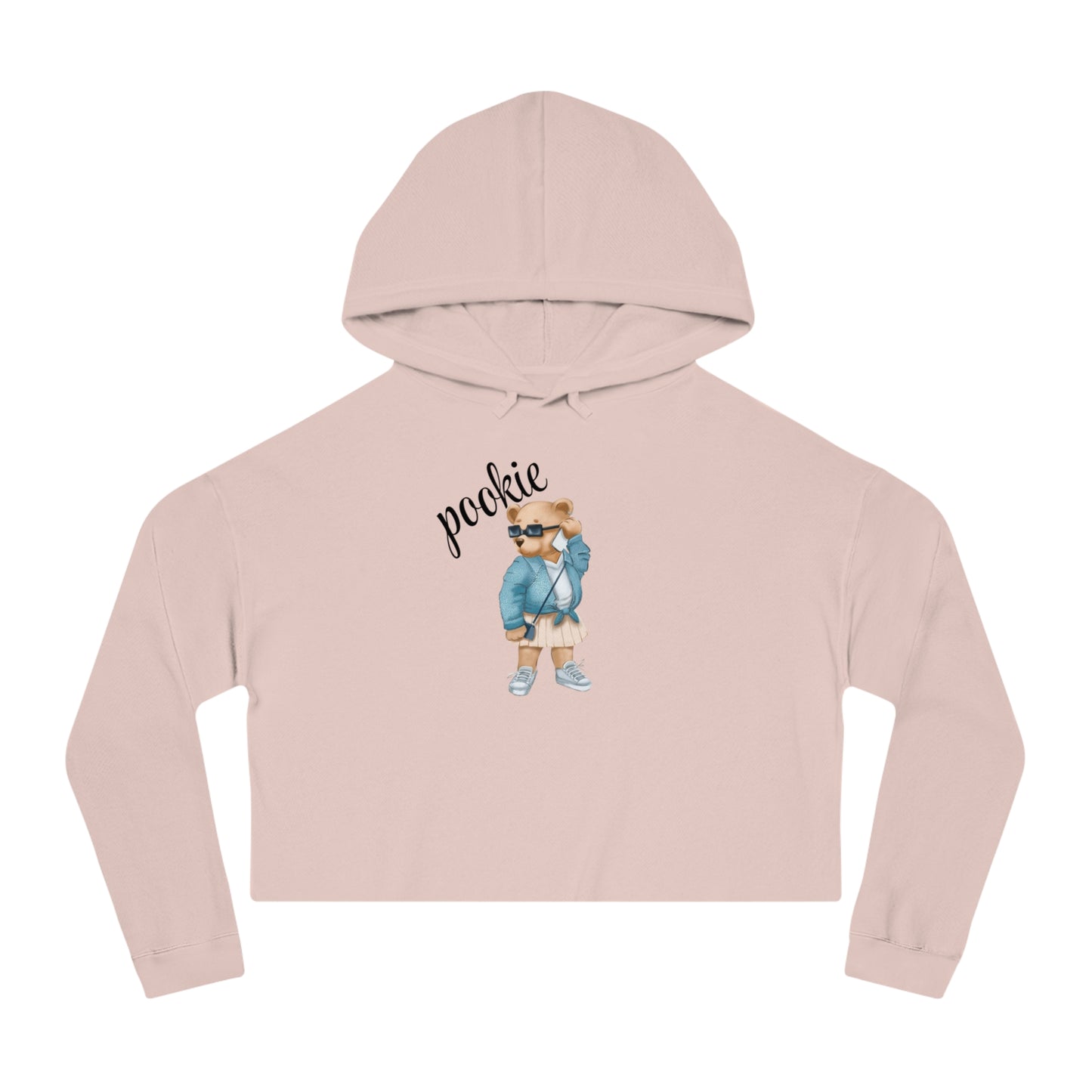 Pookie bear Womens Cropped Hooded Sweatshirt, cute cropped hoodie sweatshirt , great for birthdays anniversary Christmas gifts