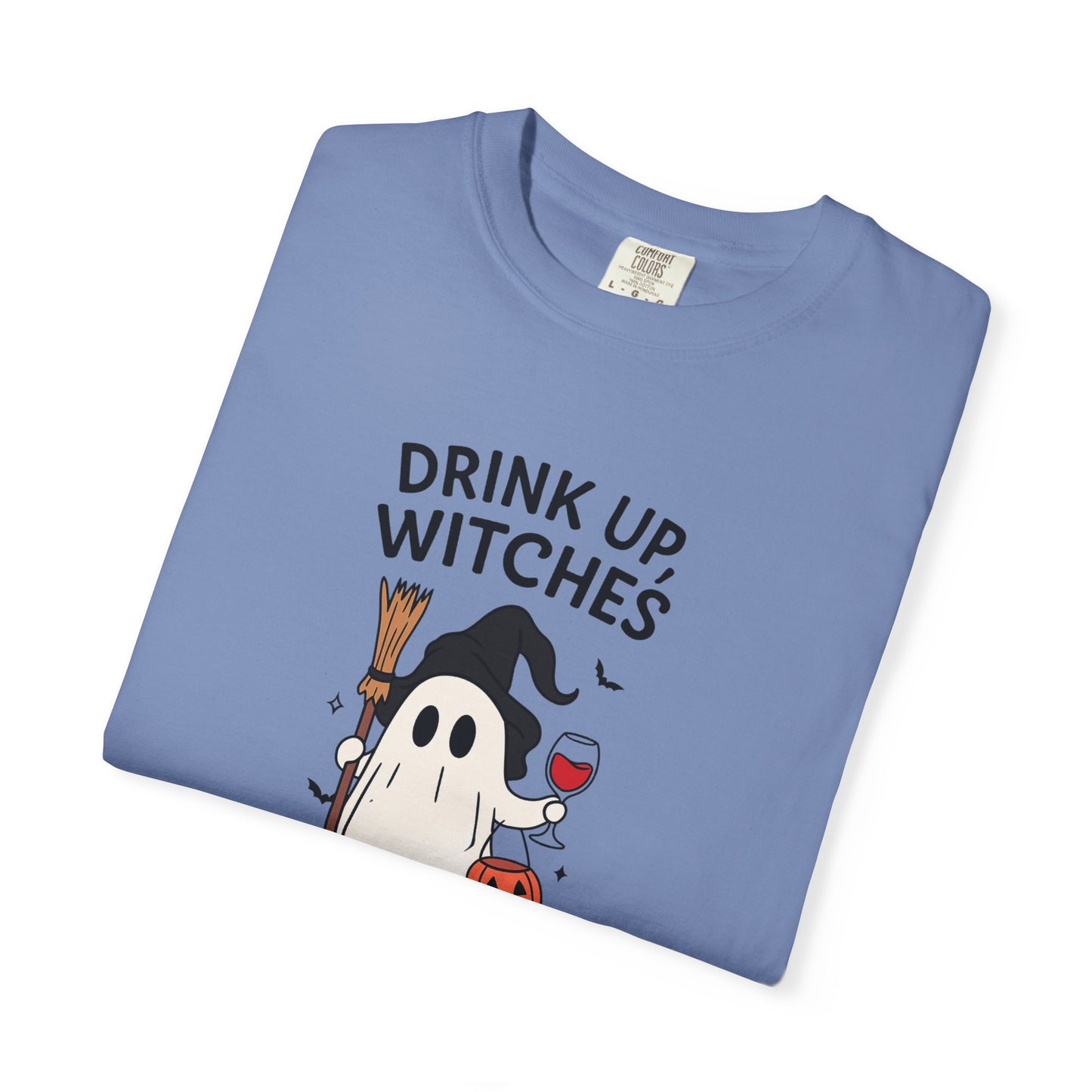 Ghostly Halloween T-Shirt, Unisex Tee, Spooky Costume Shirt, Fall Apparel, Witchy Vibes, Drink Up Witches Design