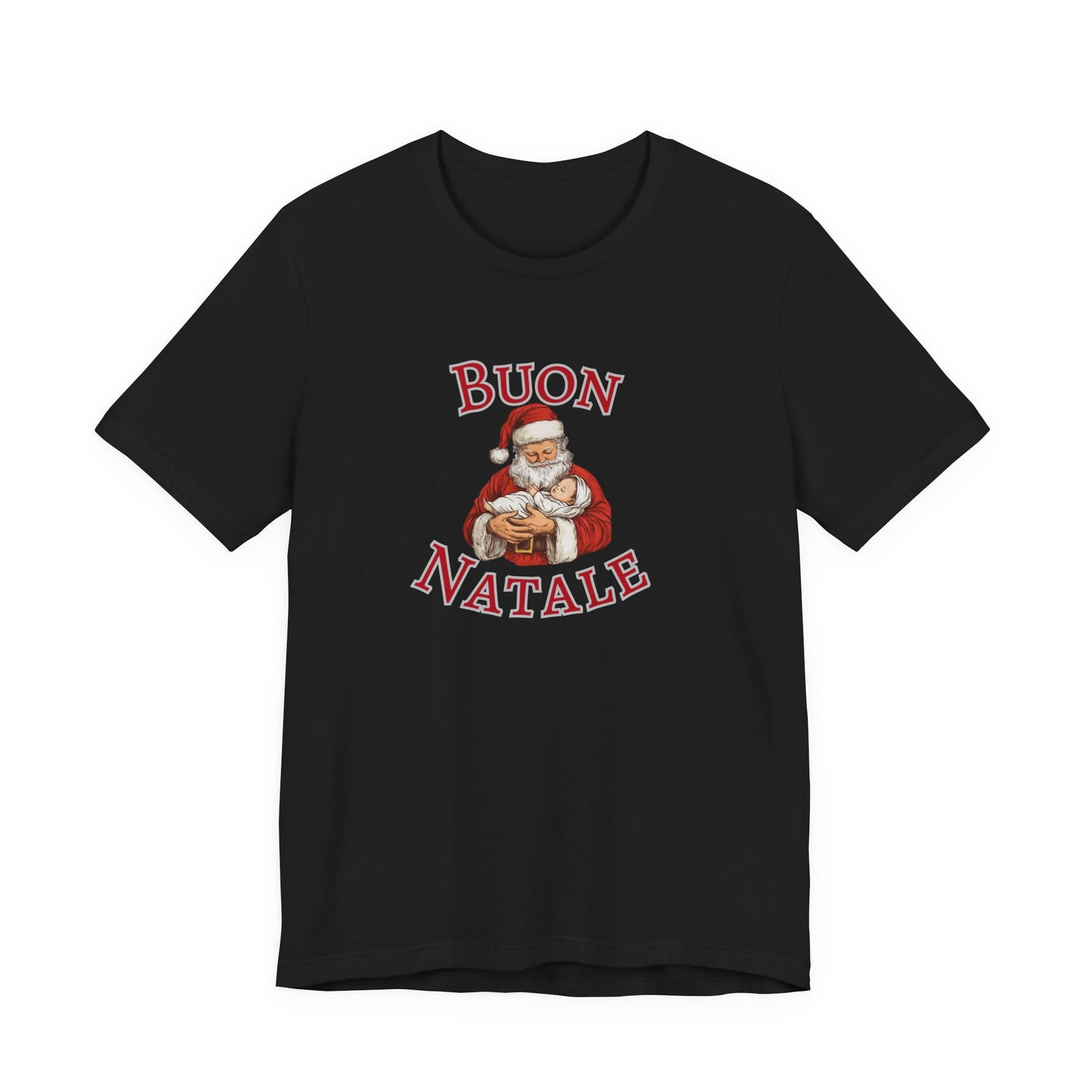 Buon Natale Santa holding cookies T-Shirt | Italian Christmas tee