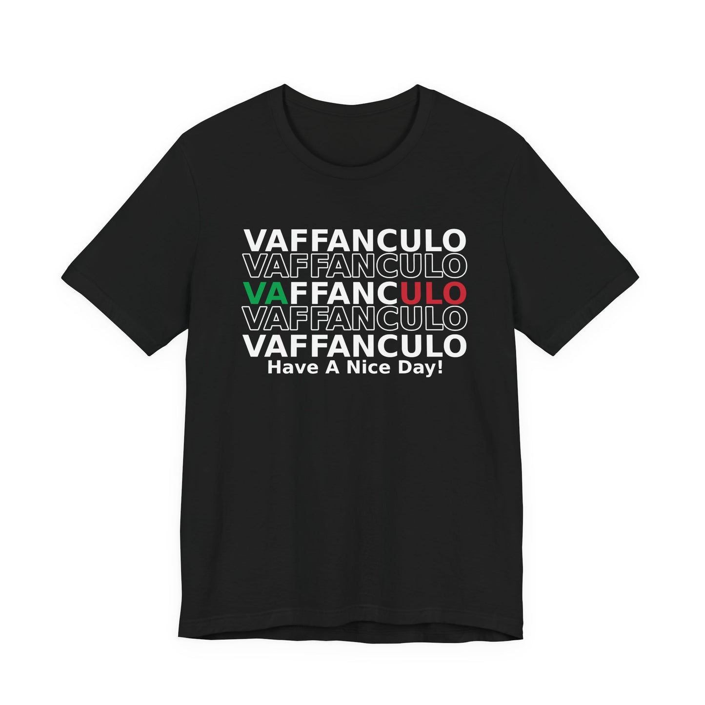 VA ULO Split-Text Tee — Minimalist Italian Flag Colors Chest T-Shirt