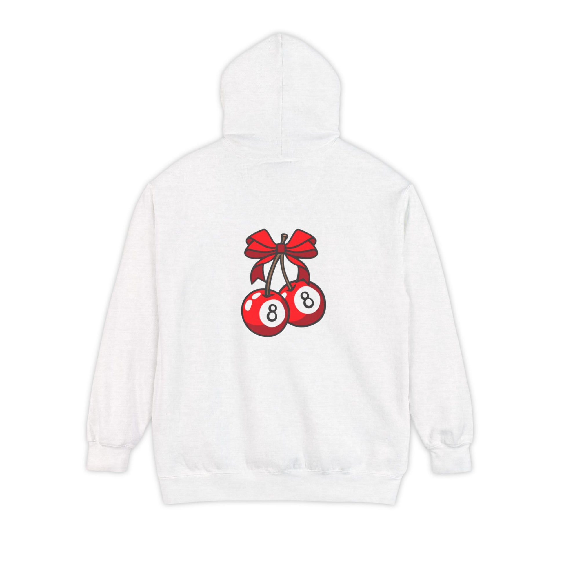 Cherry Eight Ball Unisex Hoodie, Retro Mystic Swirl Sweatshirt, Vintage Magic Ball Pullover, Cool Eightball Design Jacket, Hipster Eight