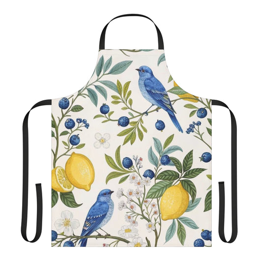 Botanical Bird Print Apron - Colorful Kitchen Gear for Cooking and Baking, Perfect Gift for Chefs, Home Cooks, and Garden Lovers