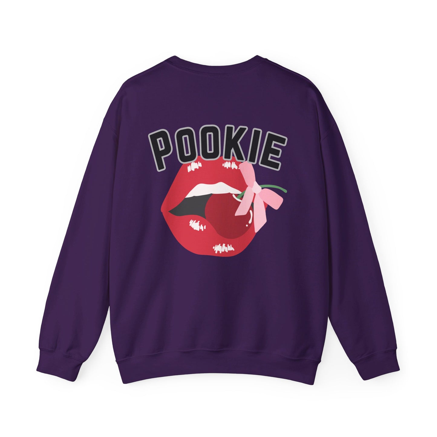 Pookie coquette lip and cherry shirt Unisex Heavy Blend™ Crewneck Sweatshirt, is looking fire tonight, great coquette style shirt for teens back to school birthdays and Christmas sweatshirt