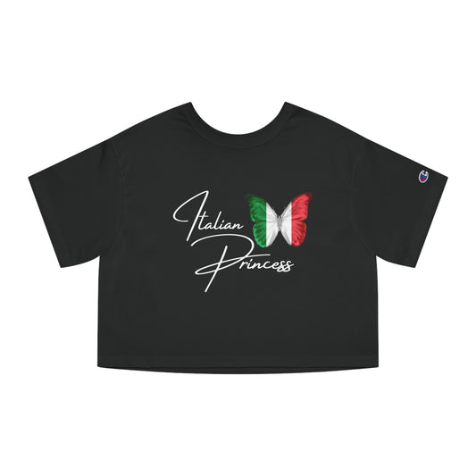 Italian princess Italia Champion Women's Heritage Cropped T-Shirt, Italian inspired ciao lemons love Italy shirt for women, birthday travel Christmas gift