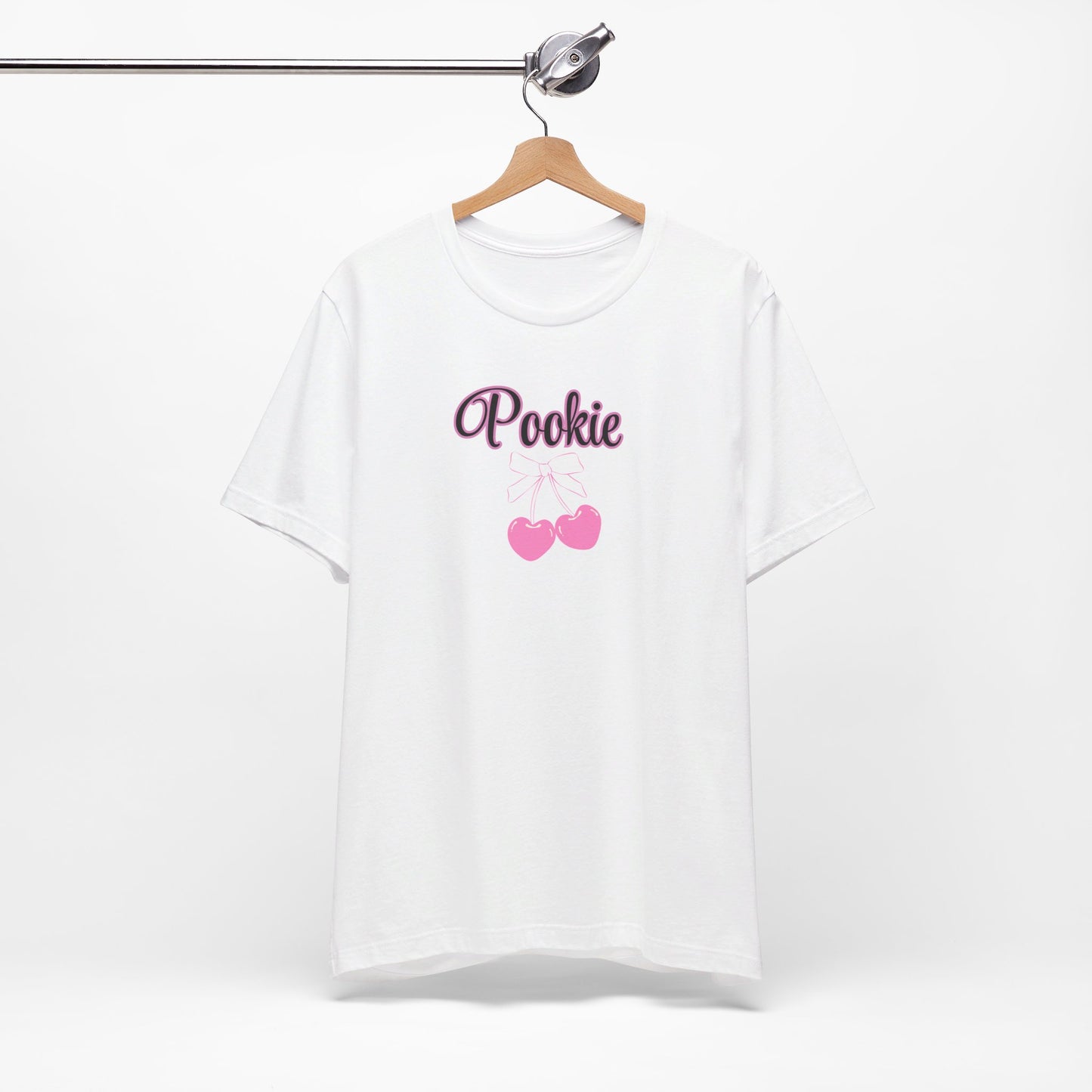 Pookie coquette style cherries Unisex Jersey Short Sleeve Tee, great shirt for teens, birthdays, Christmas, and back to school