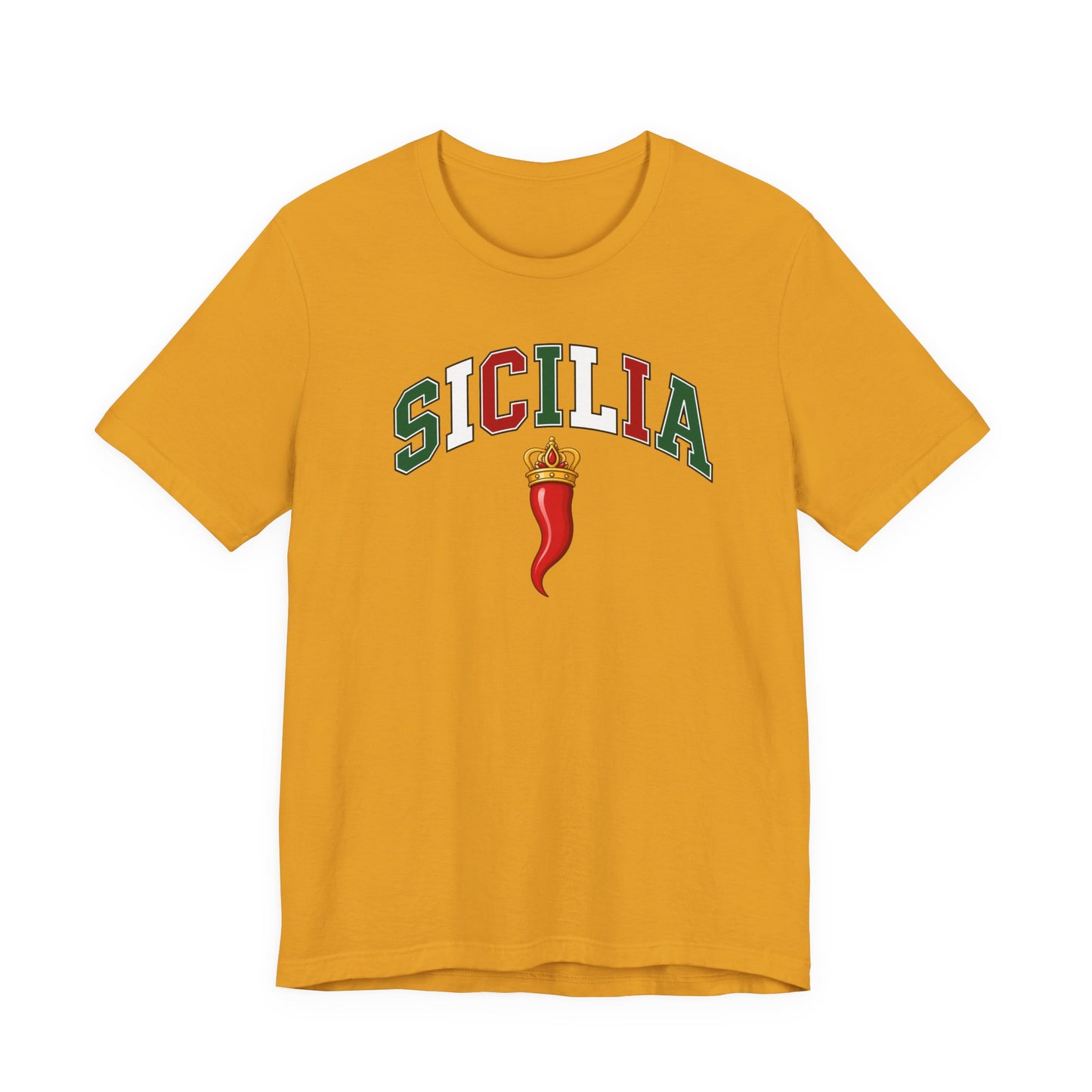 Sicilia Graphic Tee — Italian Sicily Shirt with Corno Charm