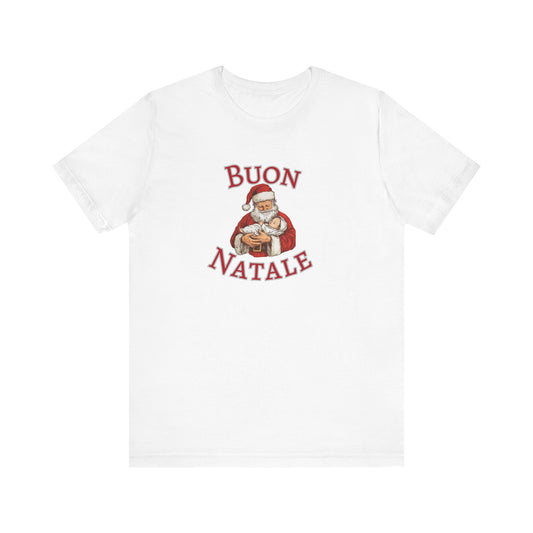 Buon Natale Santa holding cookies T-Shirt | Italian Christmas tee